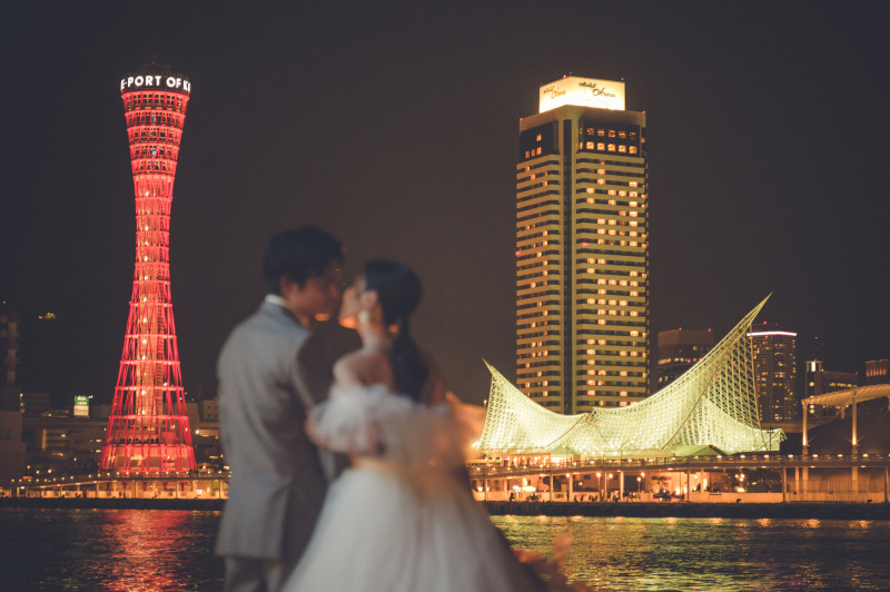 【夜景で撮影できる】旧居留地+ハーバーランド|美肌補正付★洋装1着・全データ追加料金なし♪