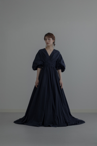 【ドレスショップレンタル】濃紺タフタ