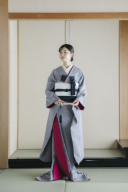 【衣装店レンタル/色掛下】No. 5594（濃紫鹿の子）