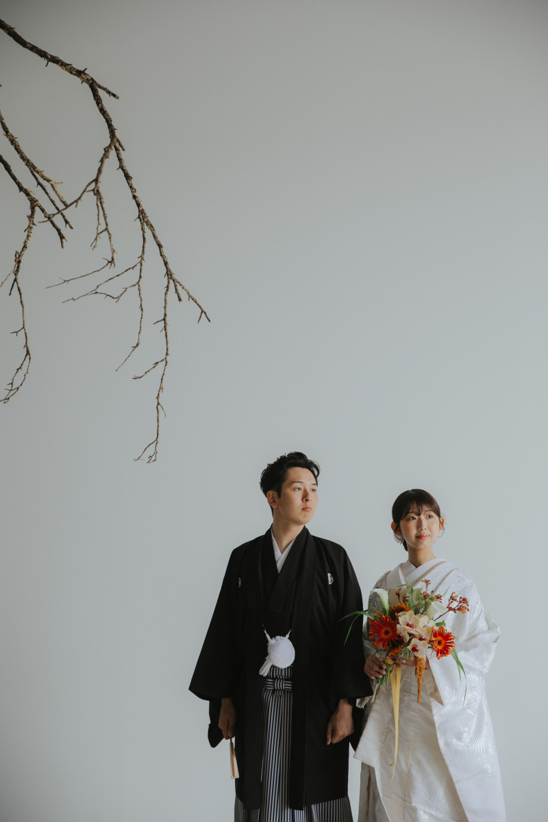 和装で撮影開始