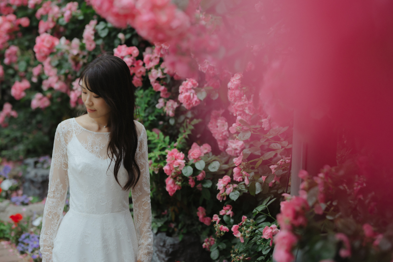 お花に囲まれて