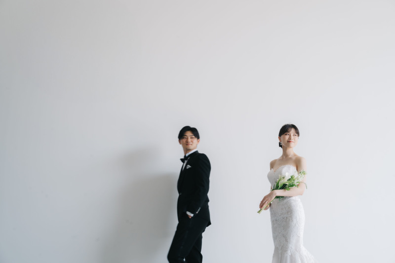 王道ドレスでスタジオ撮影