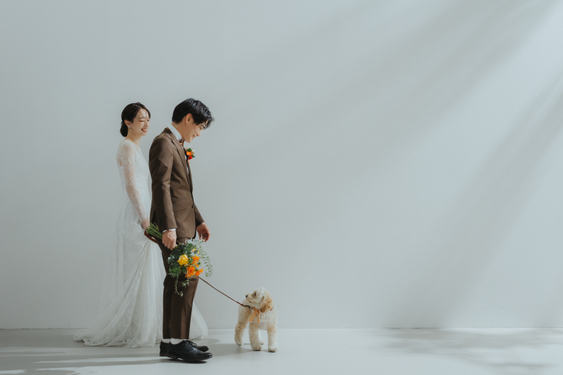 【ドレス1着プラン/ペットと撮影】スタジオ前撮り【ドレス代込み】