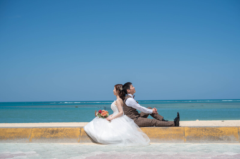 海を前に、ひと休み