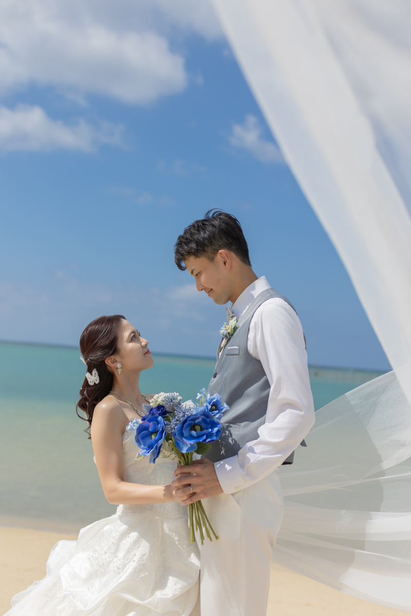 ベールが揺れるドラマチックカット