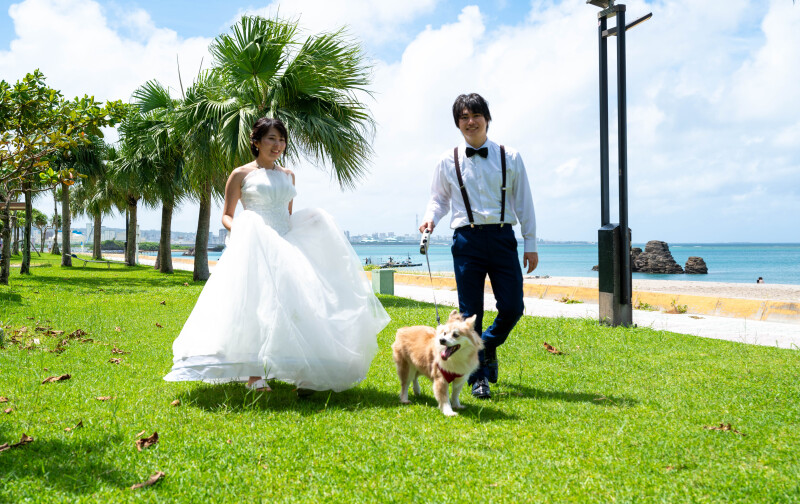 愛犬と一緒にウェディングフォト