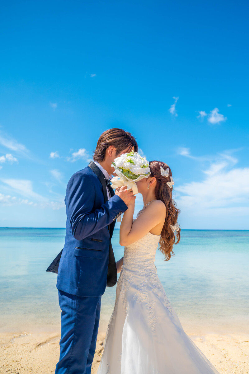 ブーケ越しのキス