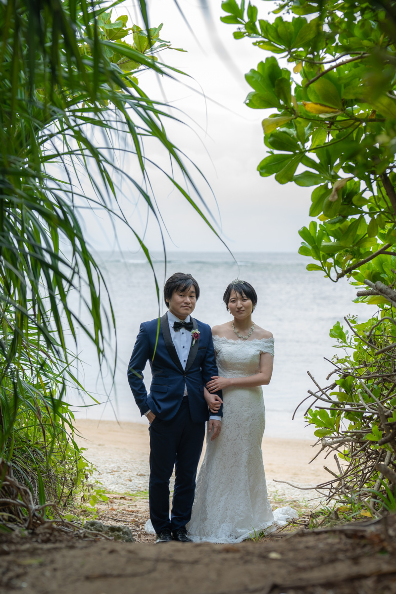 緑のトンネルから海へ続く道で