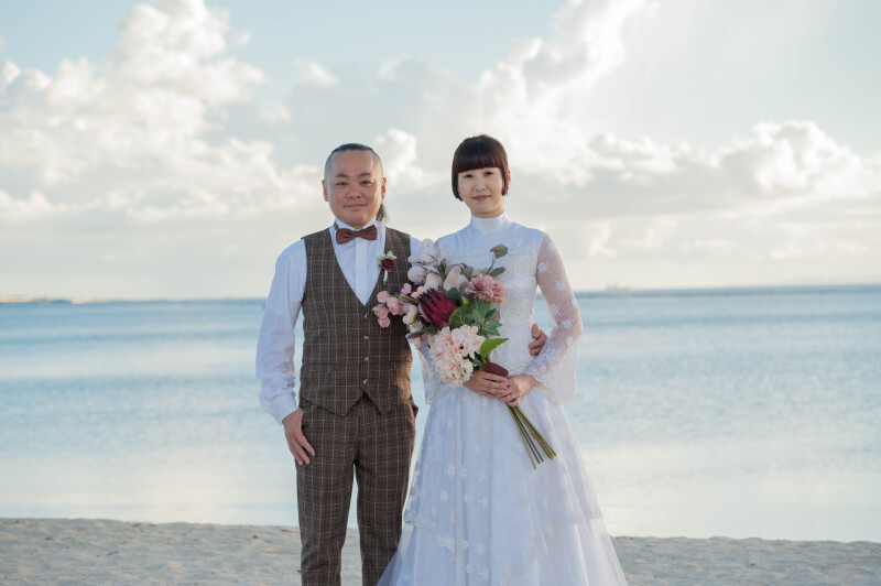 沖縄の海と、ドレスチェンジ