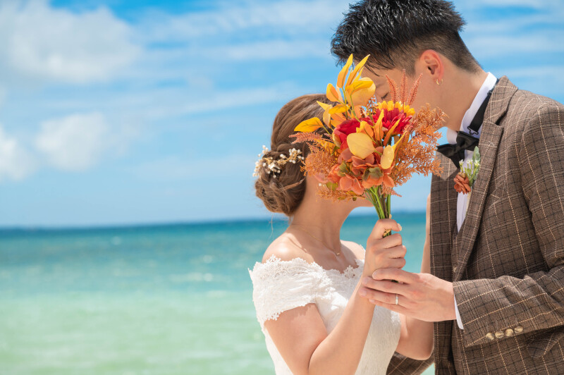 ブーケ越しの、くすぐったい距離