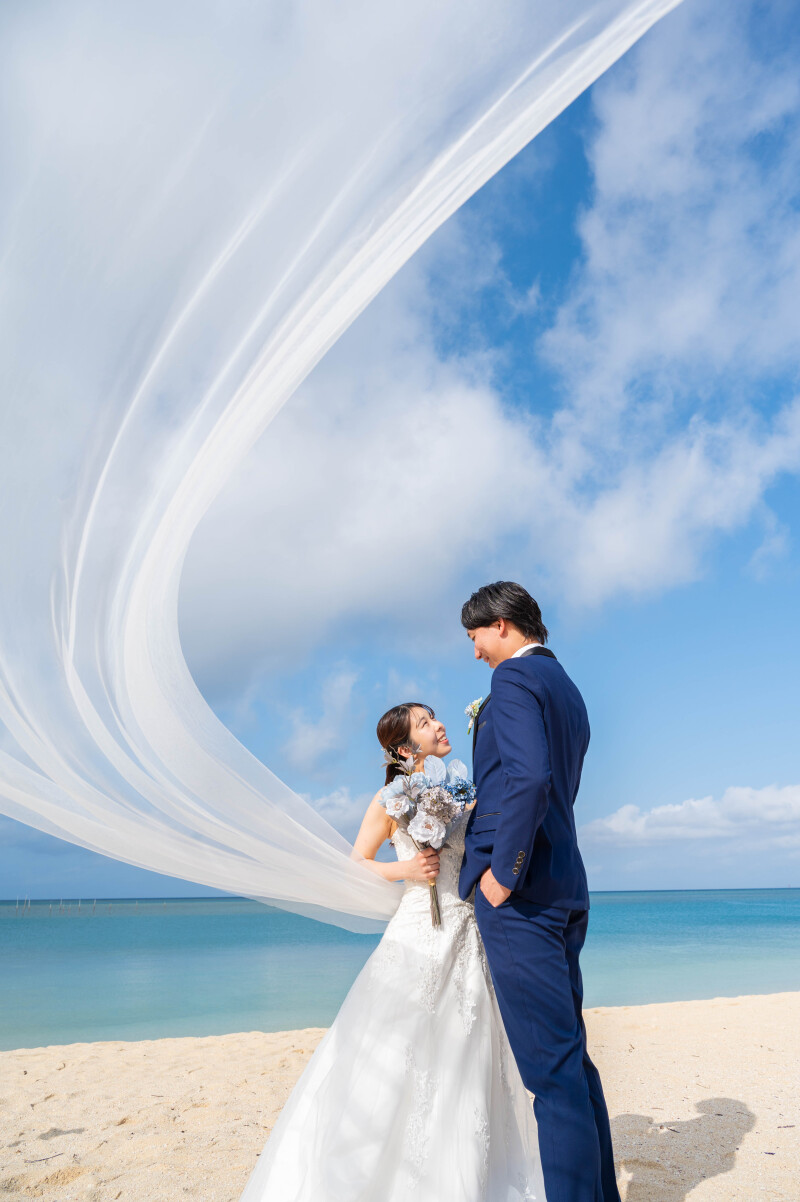 風とベールが描くシルエット