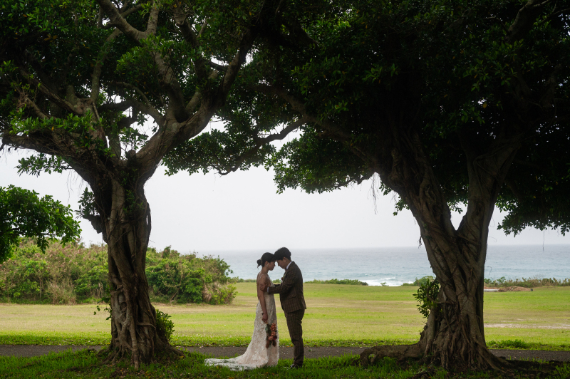 木々がつくるフレームの中で