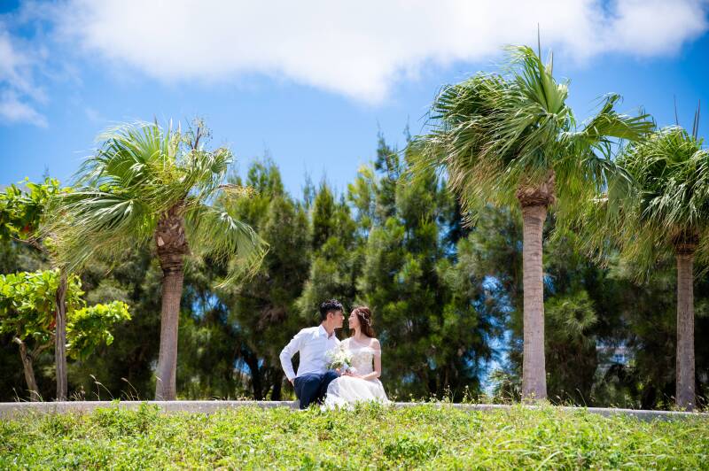 沖縄ウェディングフォト 北谷店_海で撮影できる