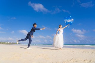 沖縄ウェディングフォト　北谷店_ドローン撮影！