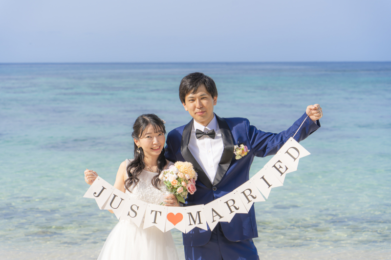 沖縄ウェディングフォト 北谷店_海で撮影できる