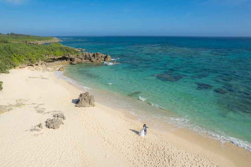 沖縄ウェディングフォト 北谷店_ドローン撮影できる