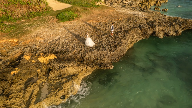 沖縄ウェディングフォト 北谷店_ドローン撮影できる