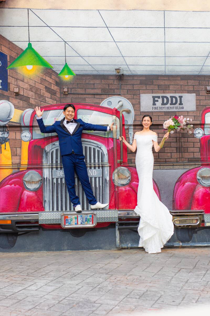 22【アメリカンビレッジ撮影】50カットプラン&基本セット込みドレス&プロヘアメイク付【土日祝などの曜日の追加料金不要同じ料金】