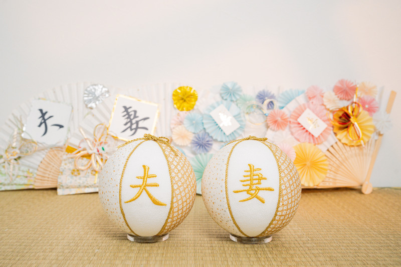 【夫】【妻】造作扇子