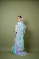 色掛下（アクアブルー&times;裏地パープル）