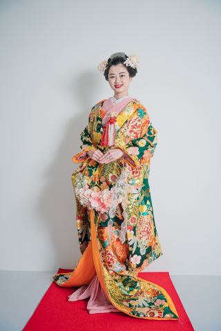 掛下（赤い鹿の子柄）