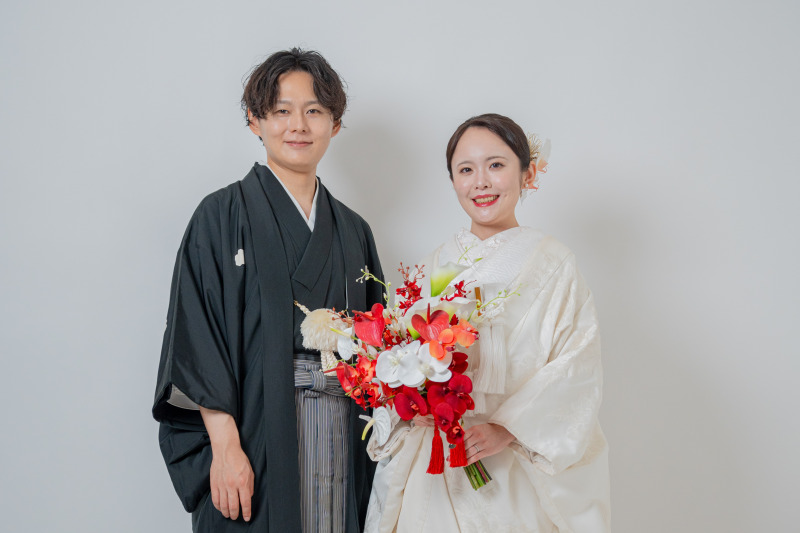 ヘアアクセとブーケはお母様の手作り