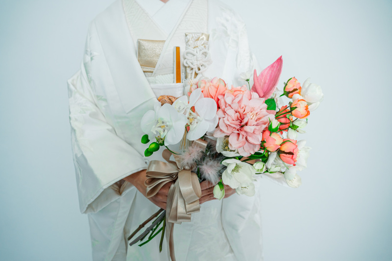 持ち込みブーケで手元撮影