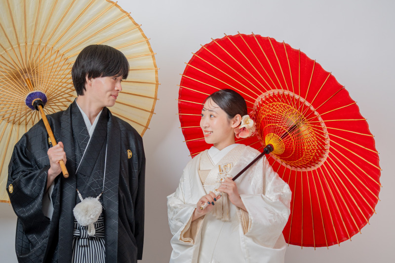 番傘でのショットで華やかに!