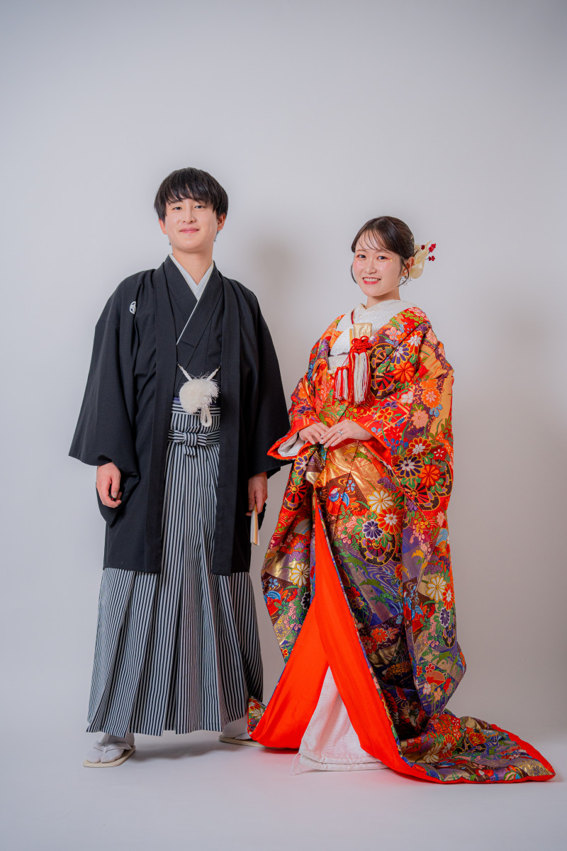 念願だった和装前撮りで豪華な色打掛が着れて幸せ♡