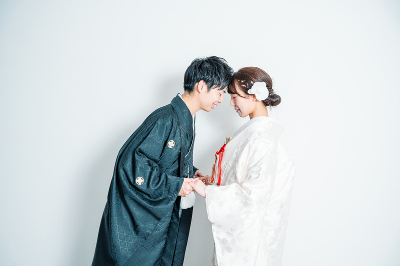 おでこをくっつけたポーズで♡