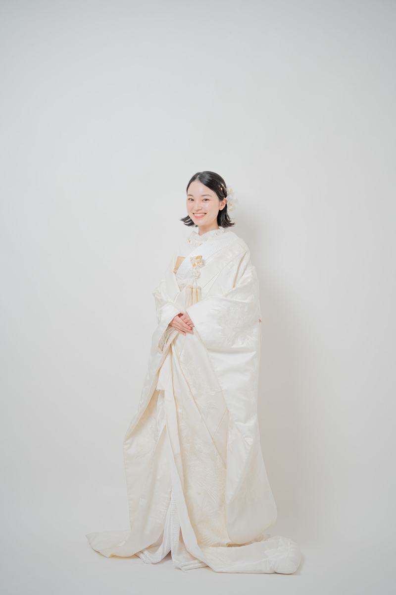 白無垢に合うシンプルな背景を選びました!