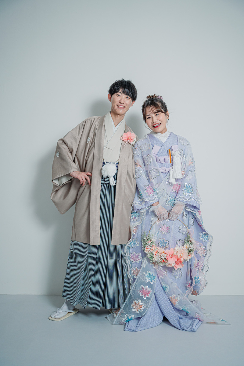 リングブーケとブートニアを合わせて♡