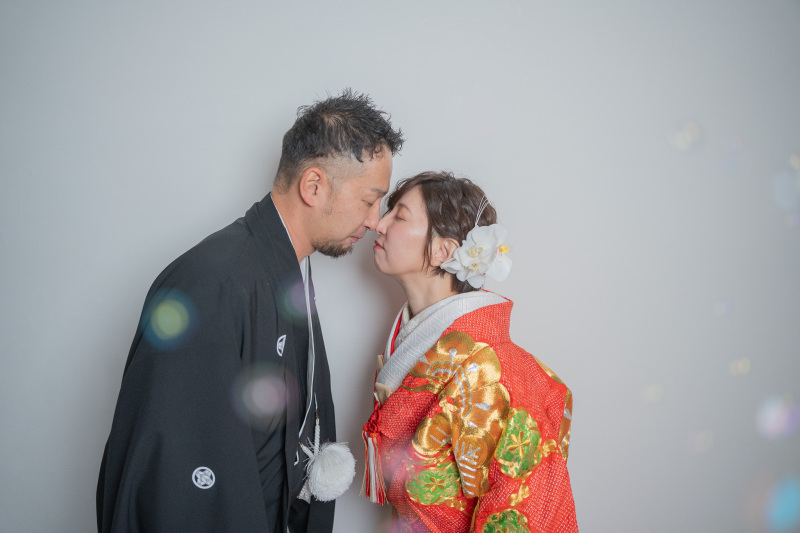 シャボン玉の演出の中撮っていただきました