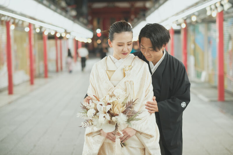 仲見せ通りでの撮影