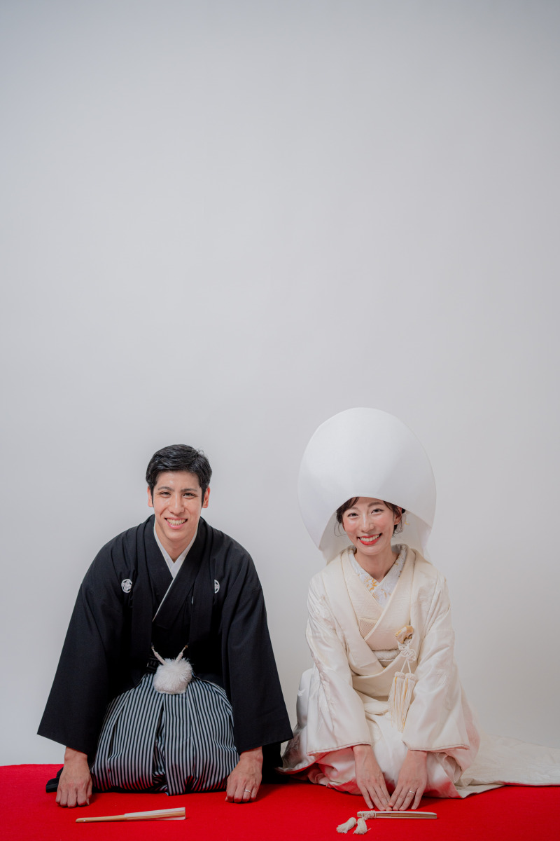白無垢では念願の綿帽子ショットも♪