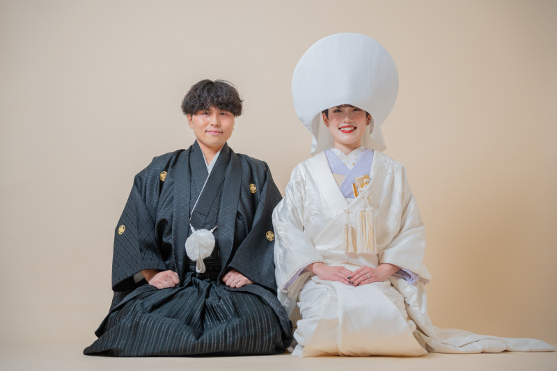 ベリーショートでも似合う綿帽子