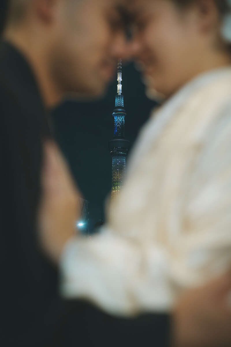 スカイツリー越しの映えショット