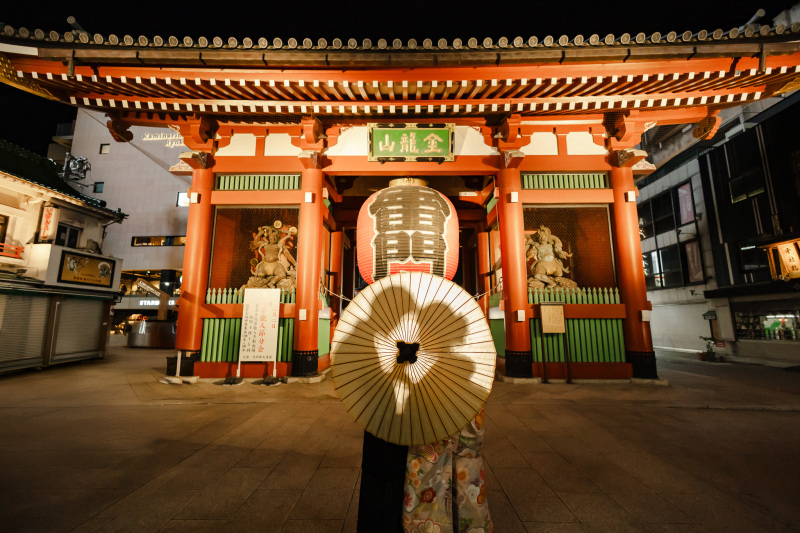 【スタジオ&浅草寺ロケ 】幻想的な浅草寺での和装ナイトロケーションプラン!1日1組限定89,800円!