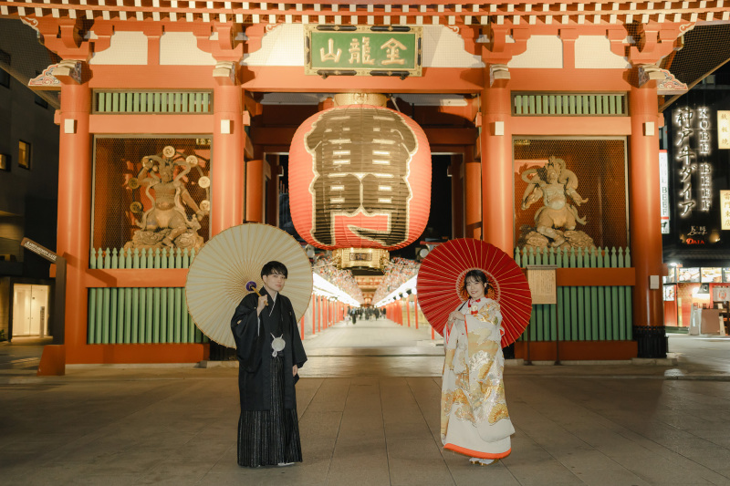 【スタジオ&浅草寺ロケ 】幻想的な浅草寺での和装ナイトロケーションプラン!1日1組限定89,800円!