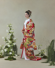 川島織物 朱赤 三友盛祥文