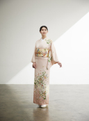 ピンク雪輪山水四季花（訪問着）