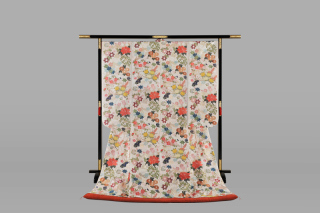 本唐織 百寿 〆切吉祥花扇文