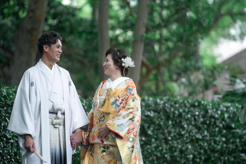 大好きな和装で庭園撮影