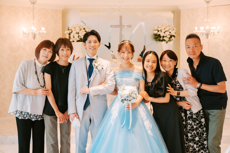 ご家族と挙式風フォト♪ ウエディング&カラードレス
