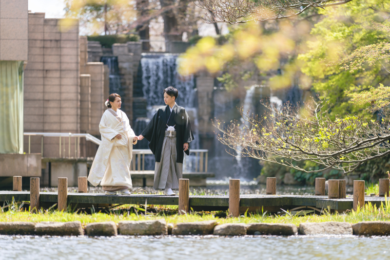 【和装2着】日本の伝統文化を残す白無垢×色打掛×庭園ロケーションプラン