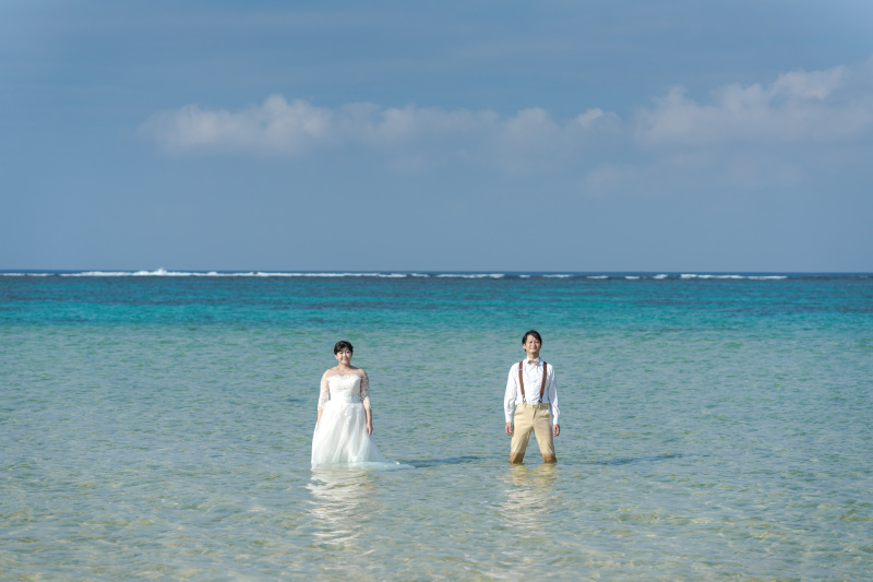穏やかな晴れの青空の下でイン・ザ・シー!!