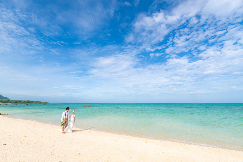 まずは、ビーチで撮影開始！とても清々しい天気。