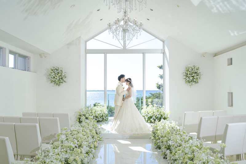 チャペルプランで挙式風の写真を残すことができます