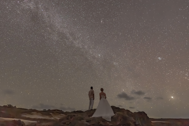 波照間島は山もない小さな島。パノラマで星空を堪能