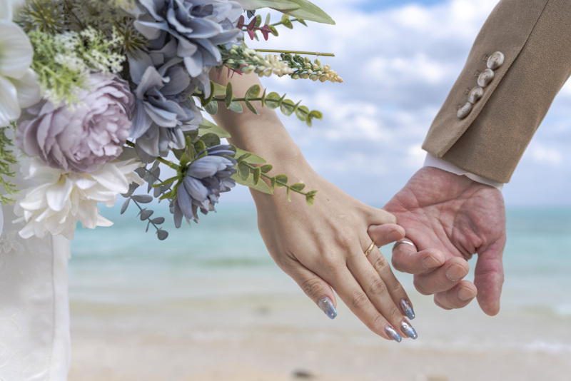 定番の指輪ショットも